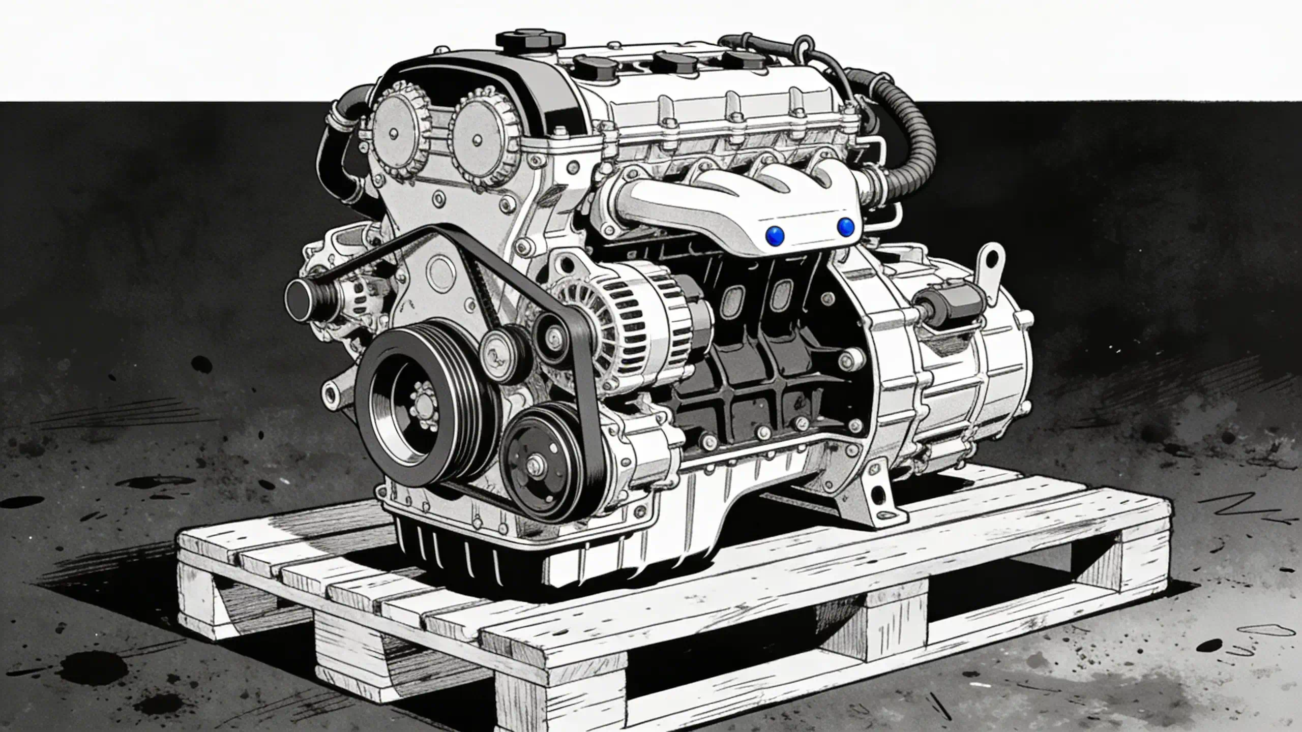 Sandık Motor ruhsata işleme işlemleri için palet üzerinde motor çizimi