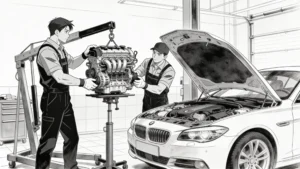 Sandık Motor ruhsata işleme işlemleri için profesyonel oto servisinde motor değişimi çizimi